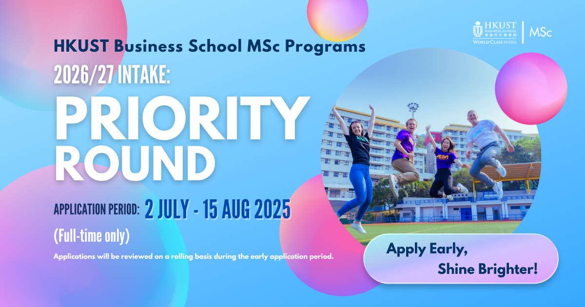 Priority Round for MSc Programs (2026/27 Intake) – Apply Early and Get Ahead!